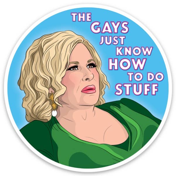 Jennifer Coolidge White Lotus Gays Do Stuff Die Cut Sticker