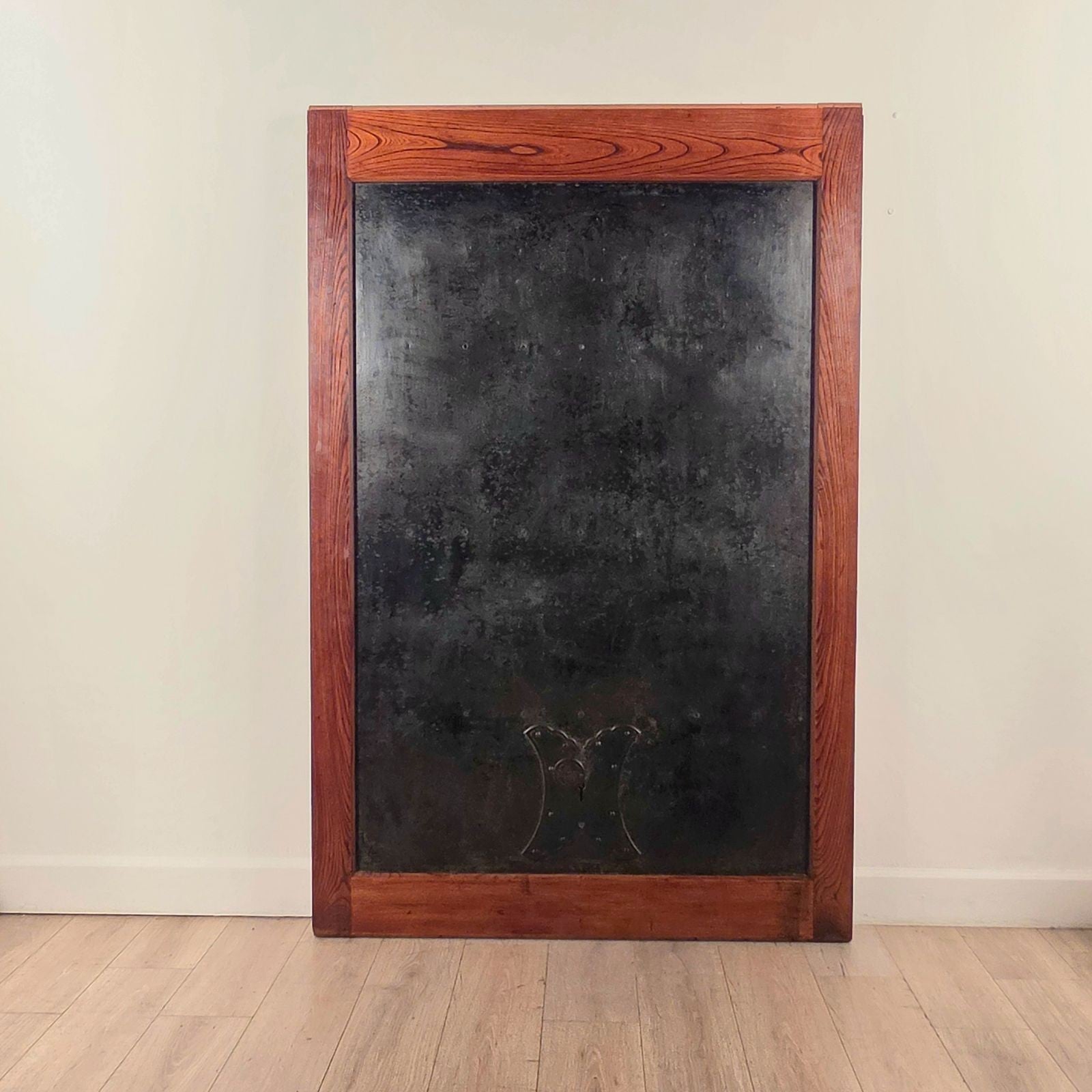 Meiji Period Keyaki Wood Warehouse Door Inset with Iron, Japan circa 1880