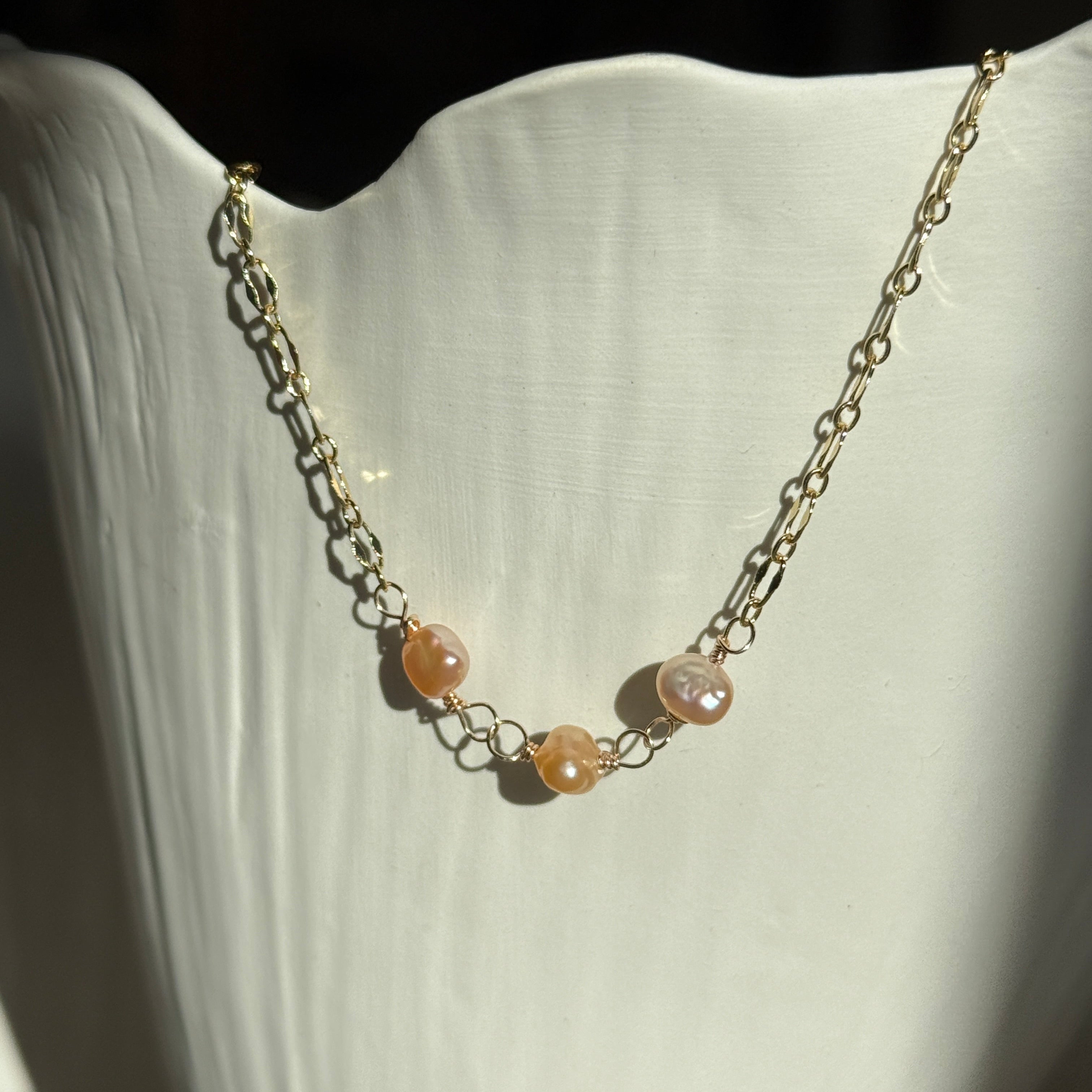 Coral Freshwater Pearl Necklace