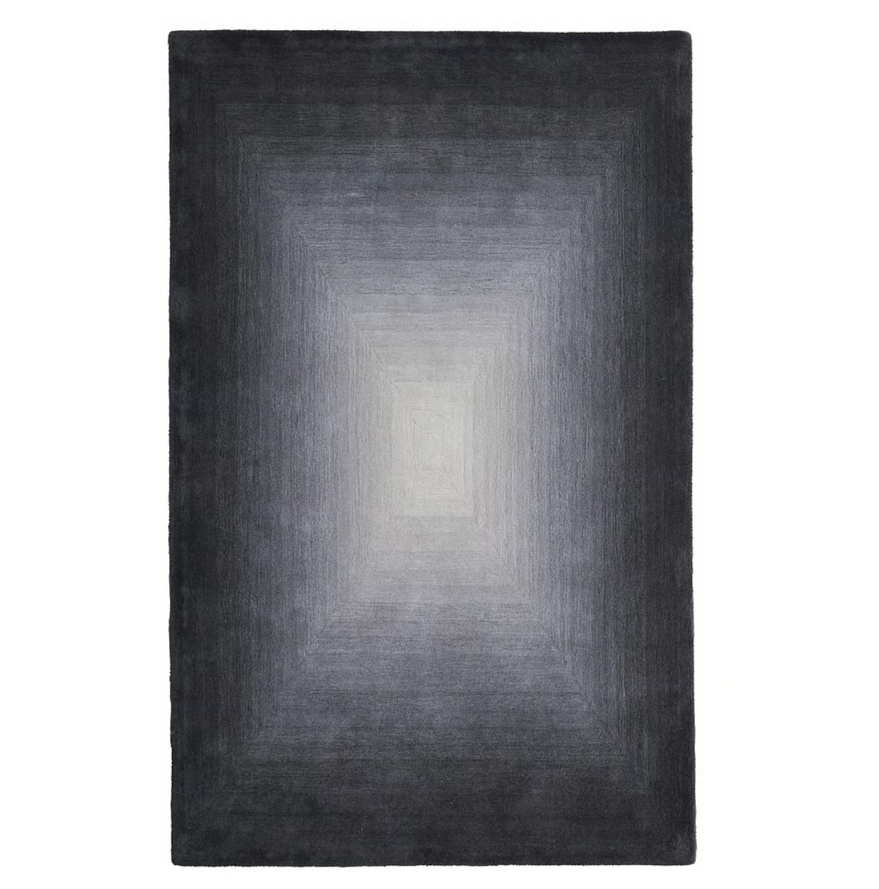 Black Ombré Wool Area Rug