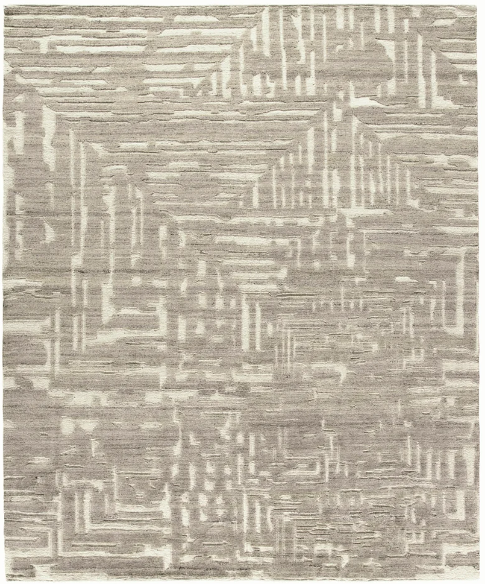 Modern Abstract Taupe Area Rug