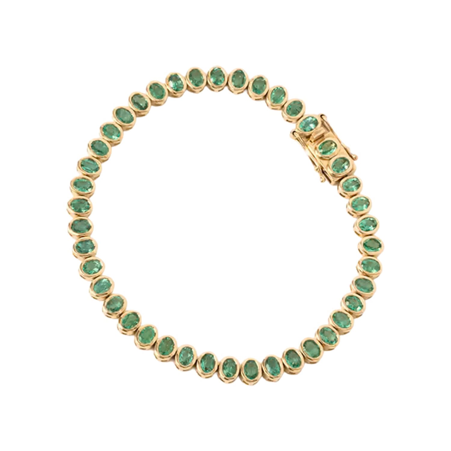 Emerald Oval Bezel Tennis Bracelet