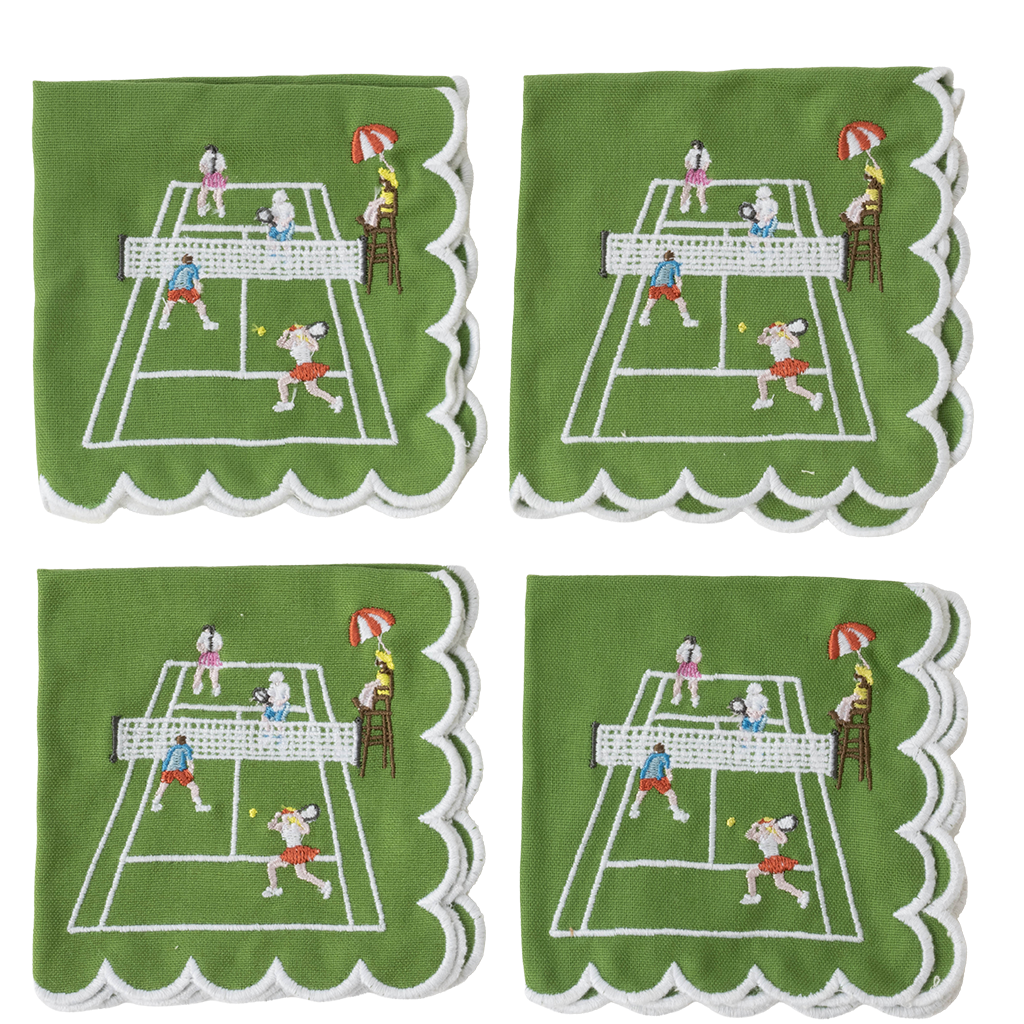 Playing Doubles Cocktail Napkins, Set of 4