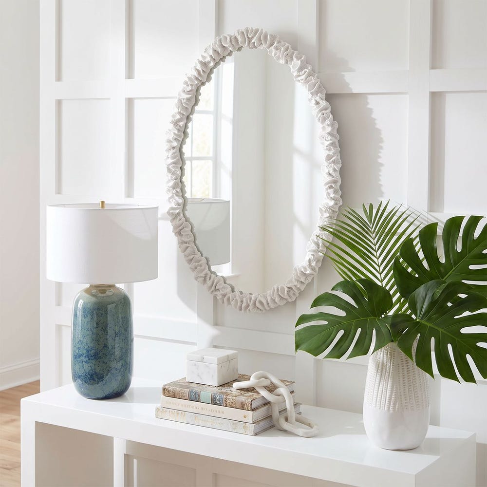 Uttermost Coral Reef Oval Mirror ~ White