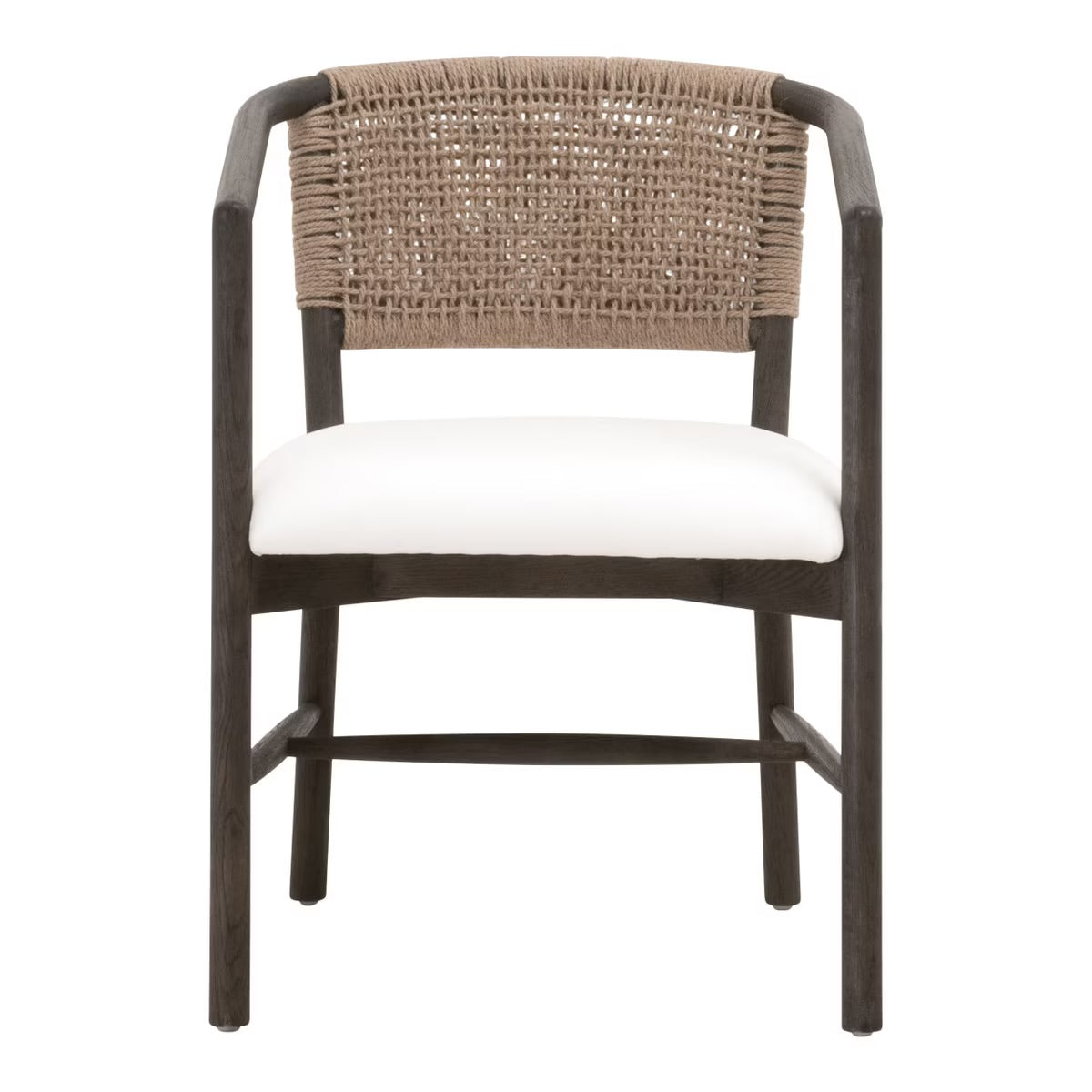 Essentials For Living Juxtaposition Accent Chair~ LiveSmart Peyton-Pearl, Matte Brown Oak, Jute Twin