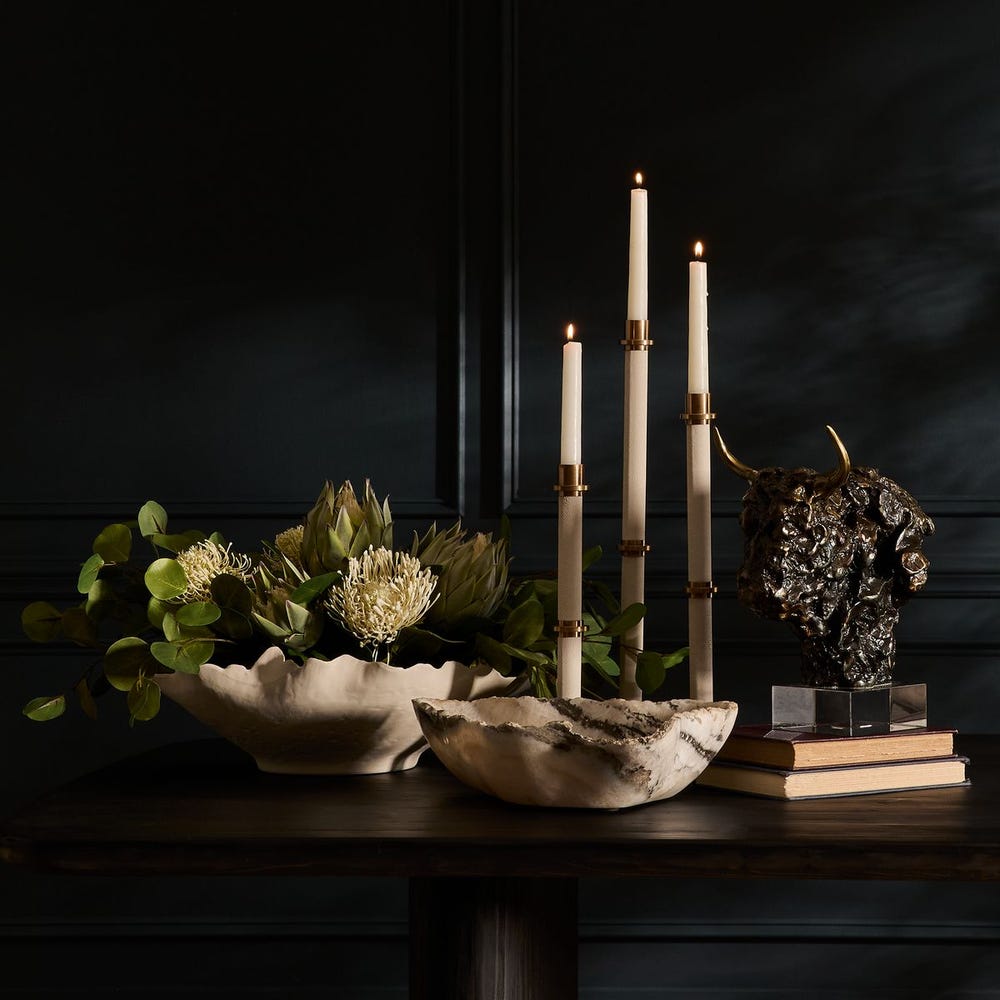 Uttermost Cyprus White Candlesticks ~ Set Of 3