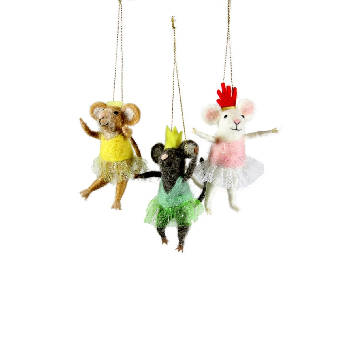 Felt Ballerina Mice Assorted Ornaments