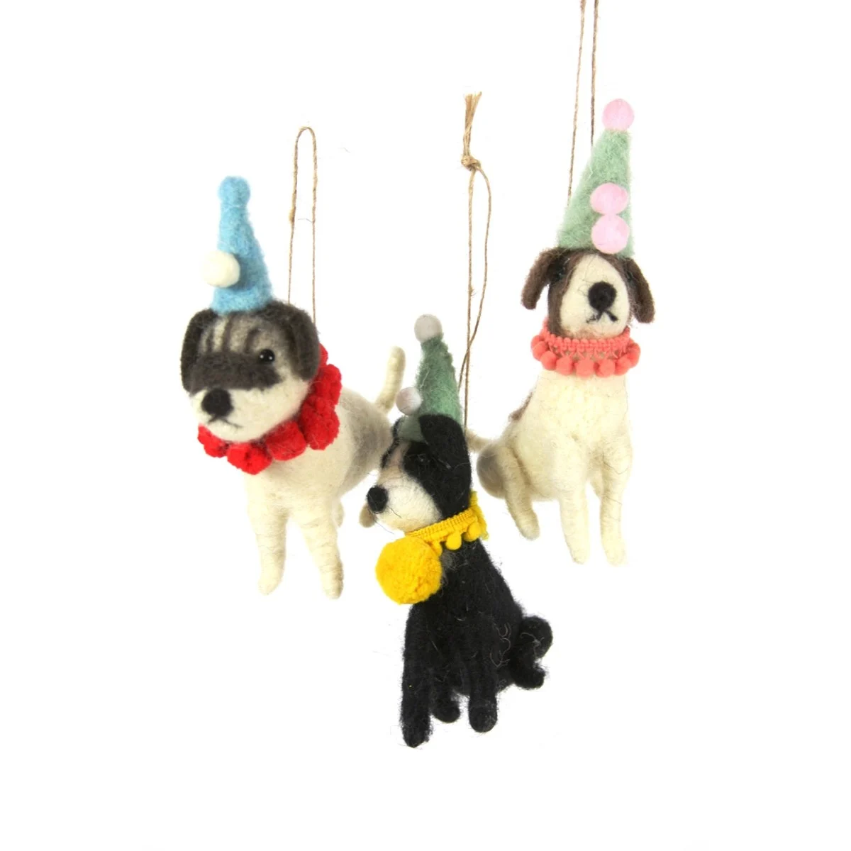 Felt Party Dog Assorted Ornaments