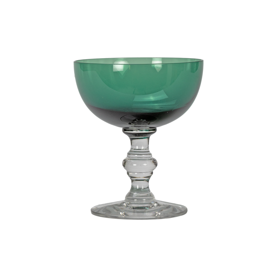 Forest Green Tiffin Champagne Coupes - Set of 6