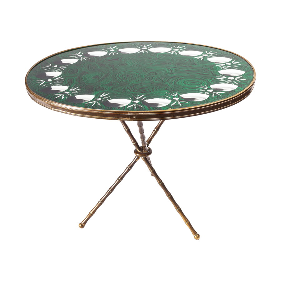 Fornasetti Faux Malachite Cocktail Table