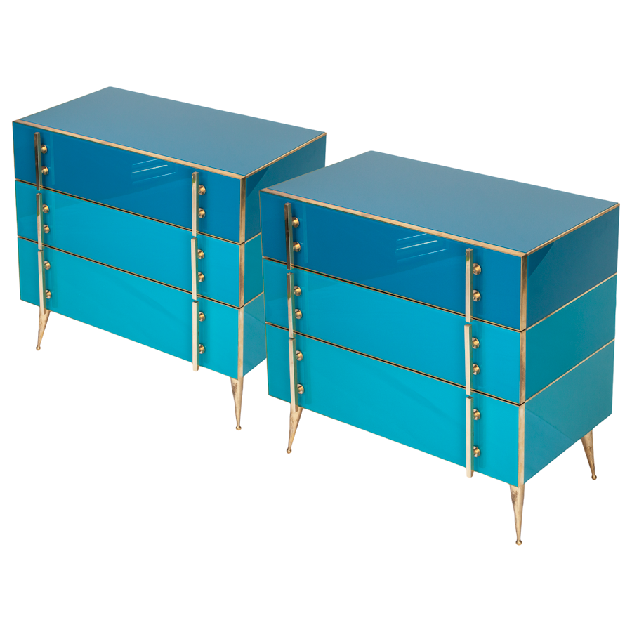 Italian Shades of Blue Commode