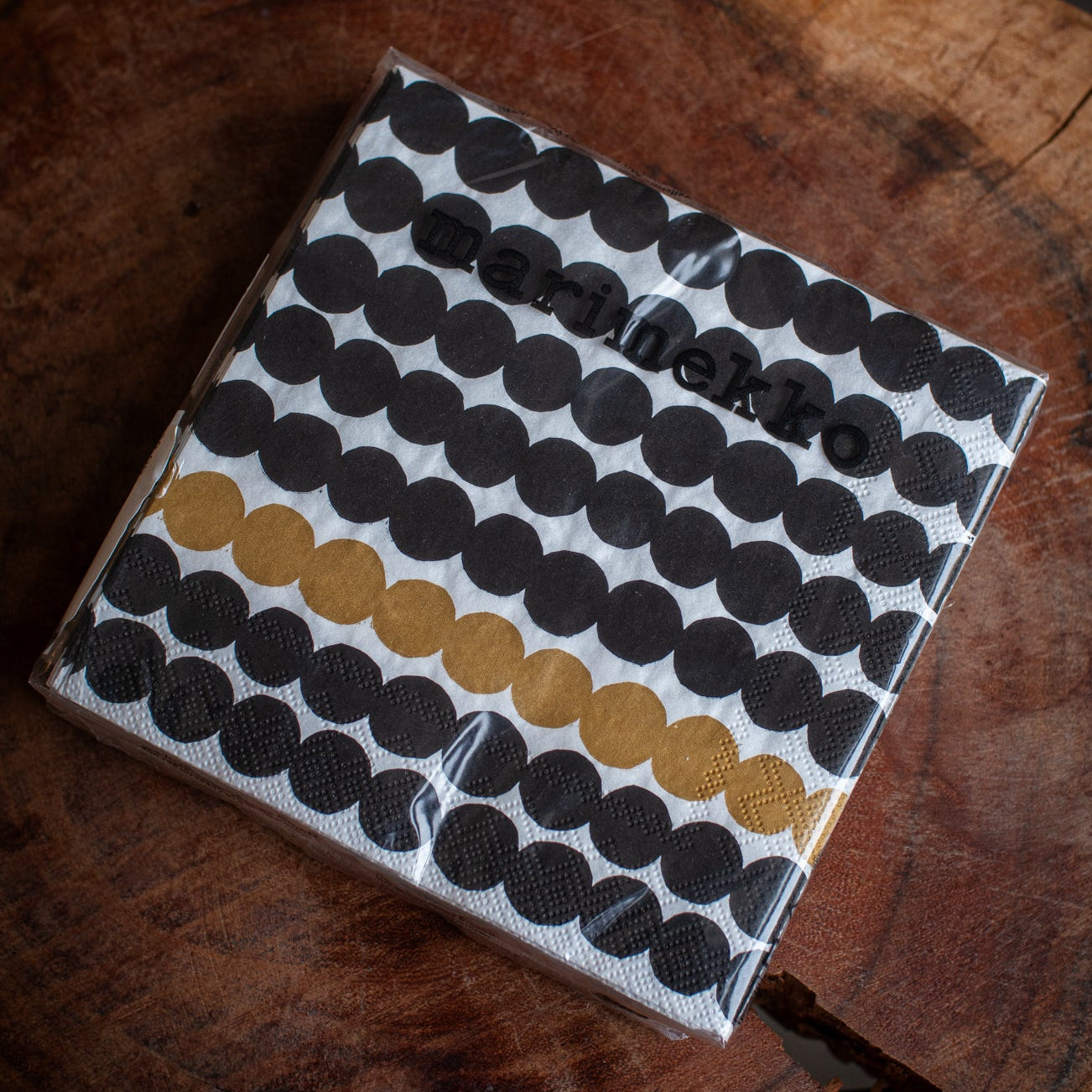 Cocktail Napkin Black Dots