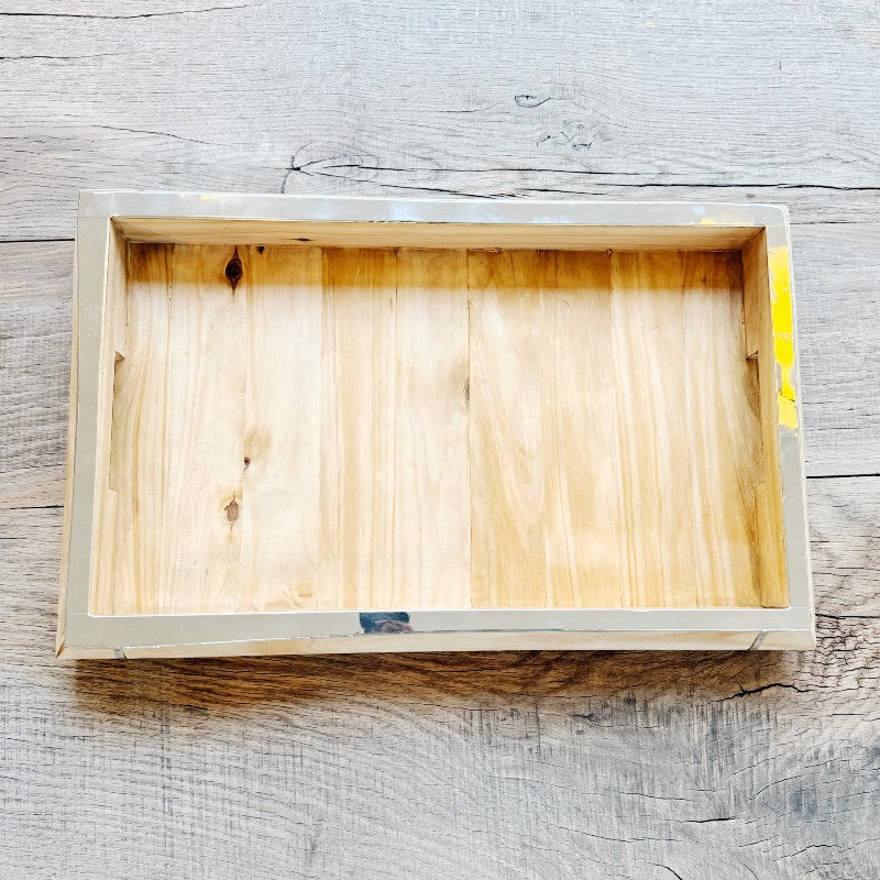 pine and silver light, small rectangular tray