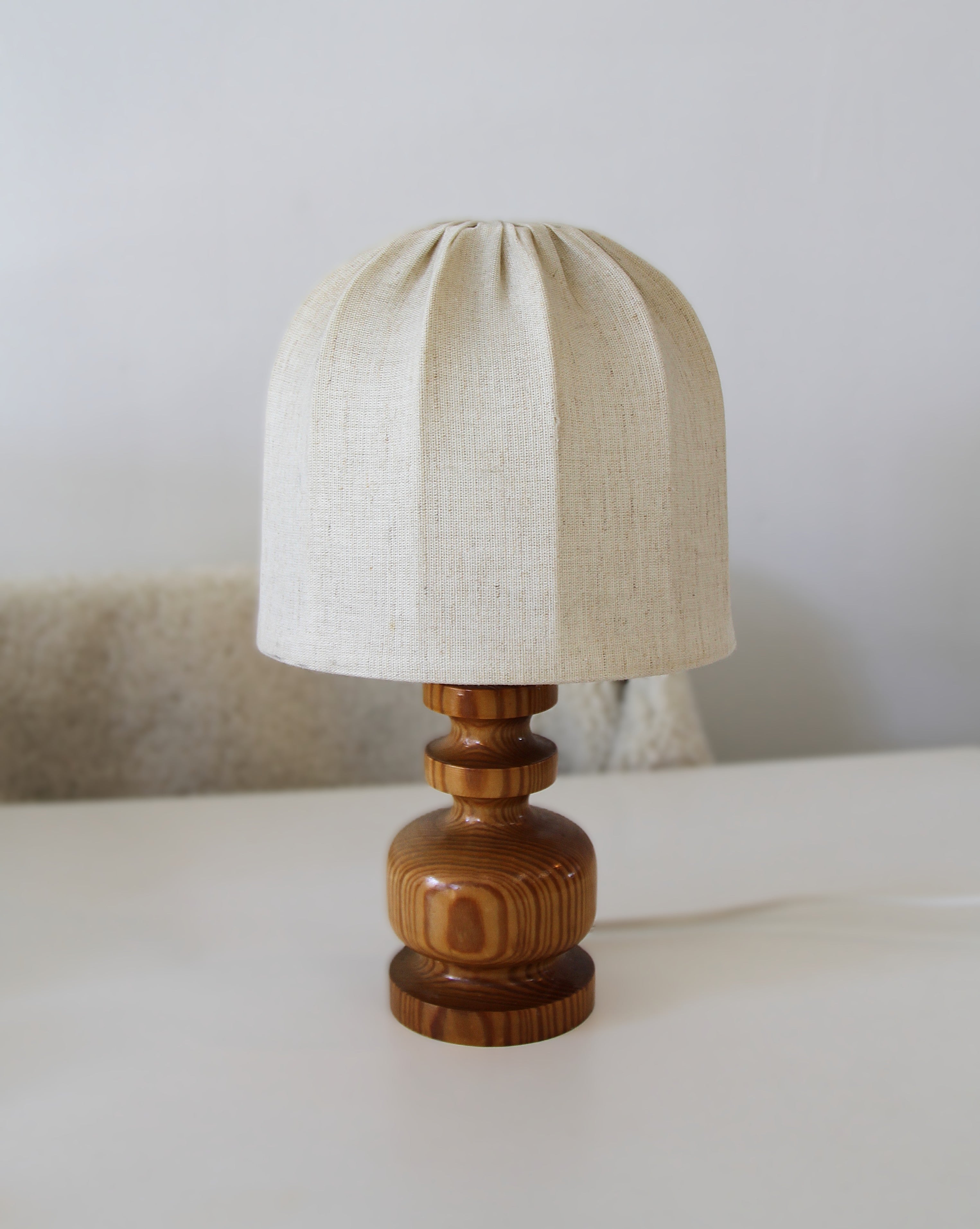 Swedish Petite Pine Table Lamp, 1970s