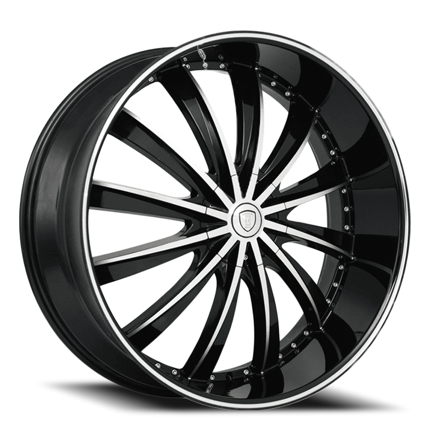 Borghini BW19 24x9.5 +25 5x115mm 74.1mm Black Machined Face-Pinstripe