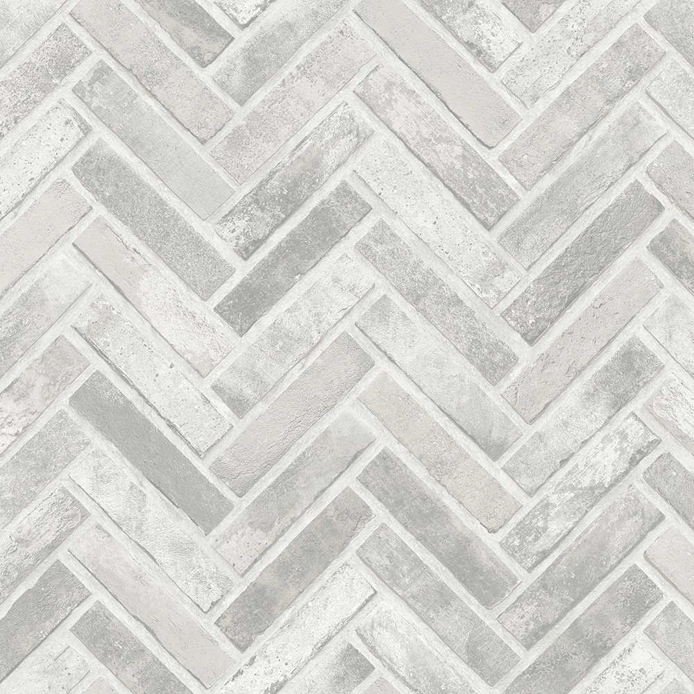 Venezia Wallpaper Grey Herringbone