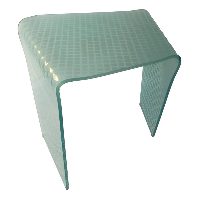 Postmodern Italian Angelo Cortesi for Fiam Etched Glass Side or Occasional Table
