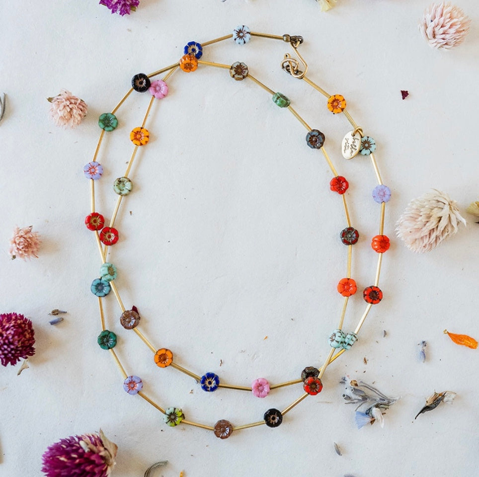 Daisy Rainbow Garland Necklace