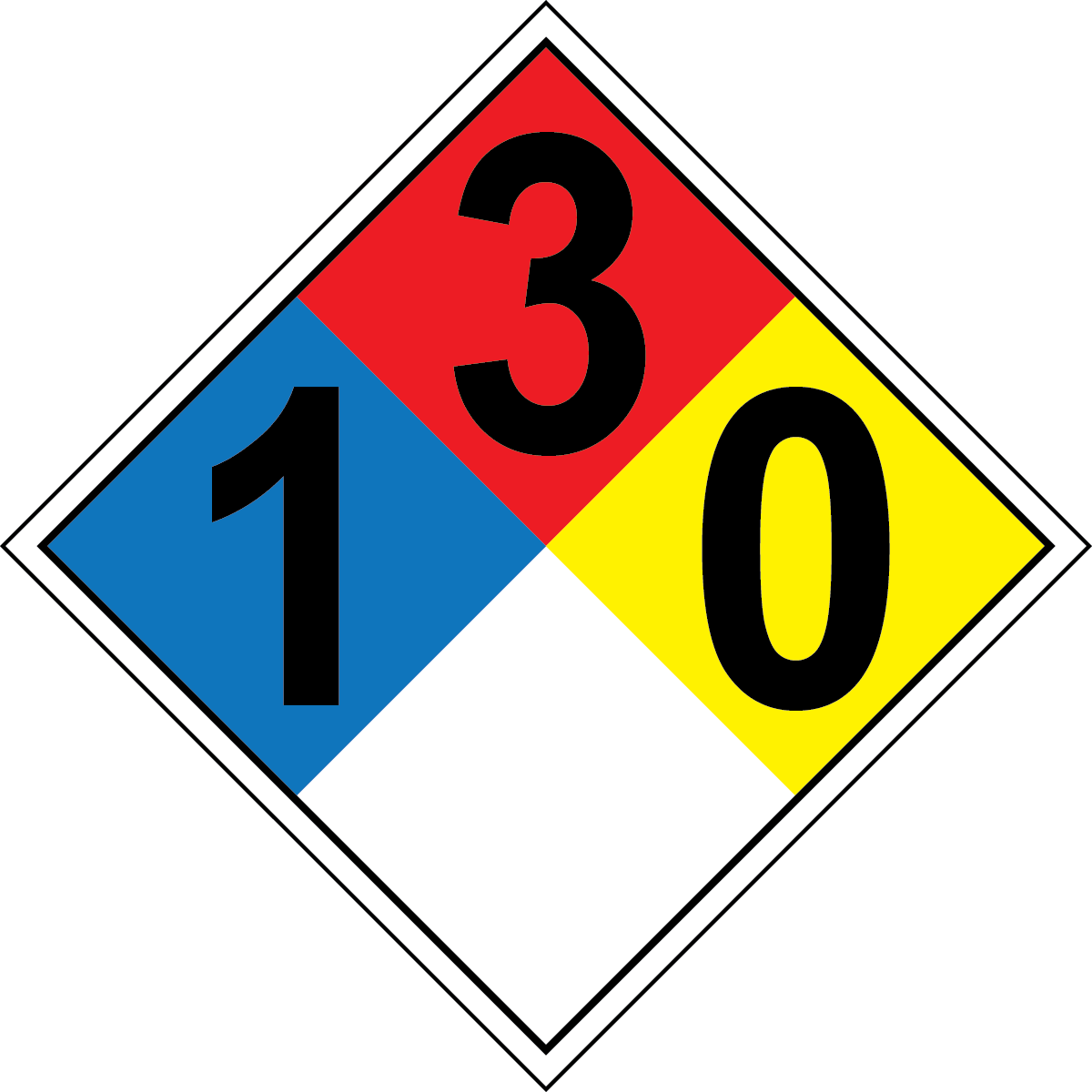 Acetone NFPA 704 Diamond Sign (1-3-0)