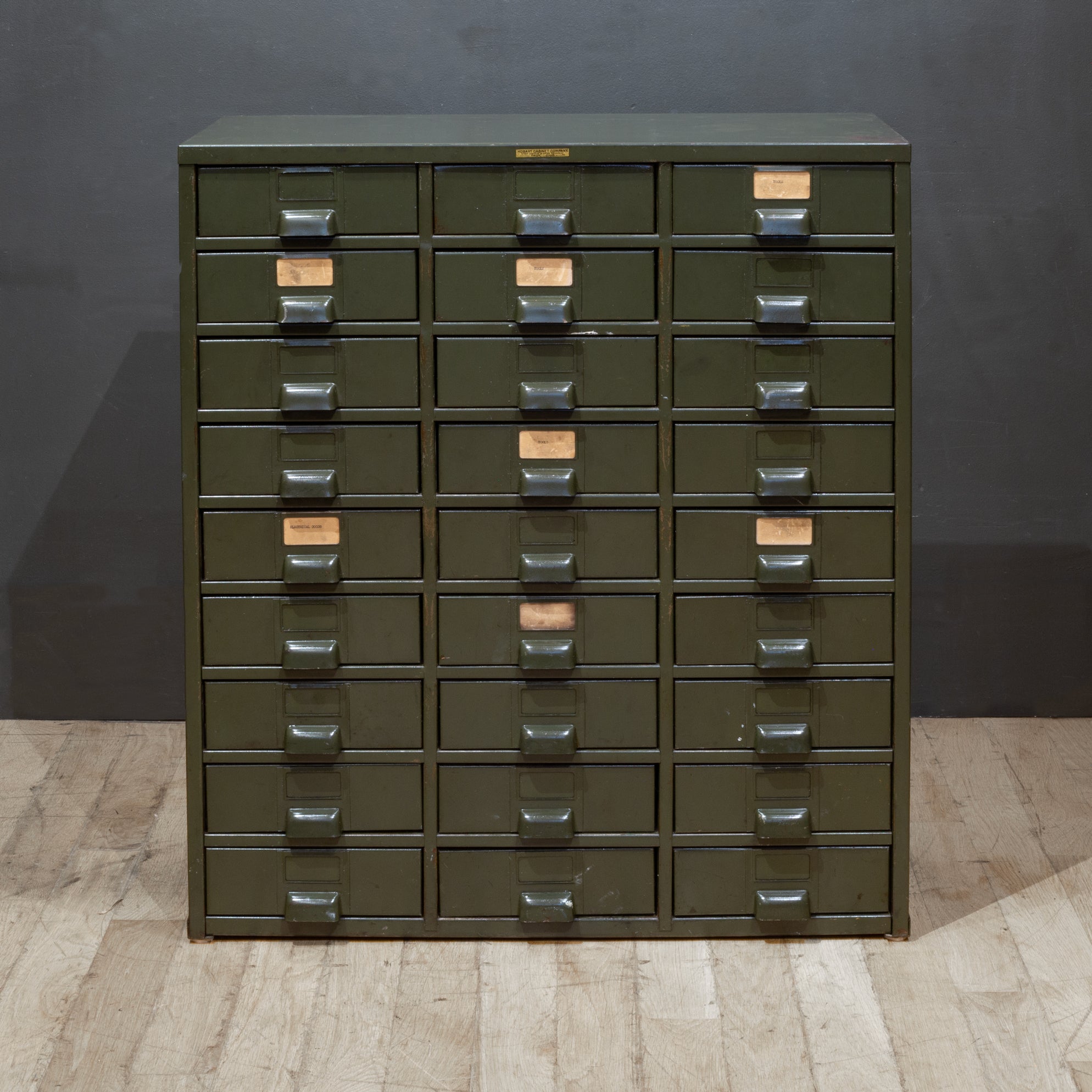 Antique Hobart Cabinet Co. Industrial Steel Apothecary Cabinet c.1930