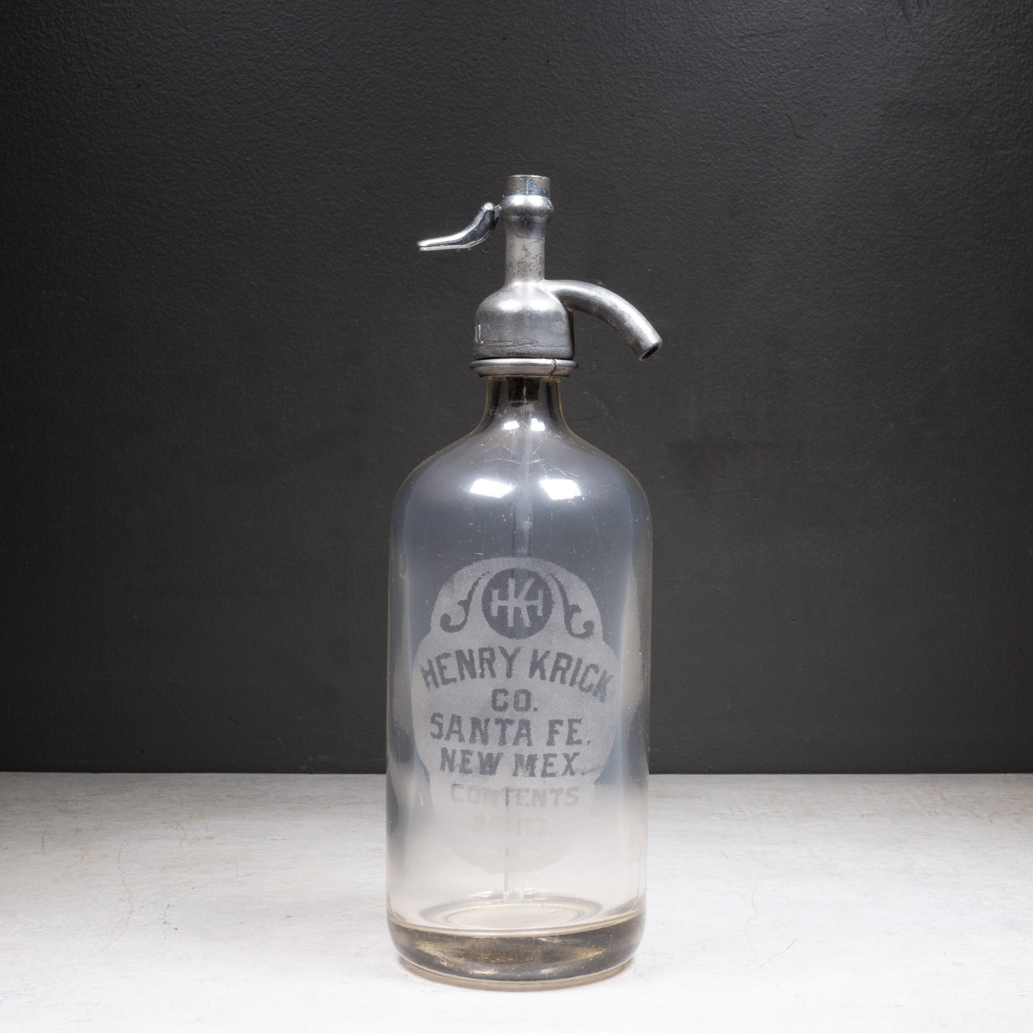 Antique Henry Krick Co. Santa Fe, New Mexico Seltzer Siphon Bottle c.1910