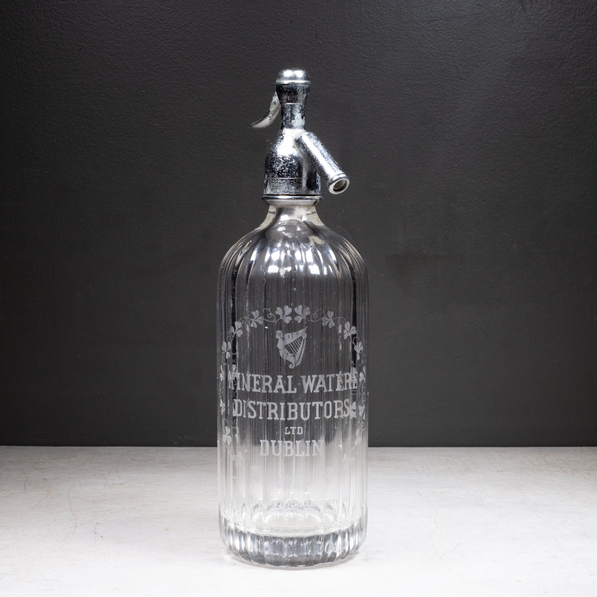 Art Deco Dublin Ireland Mineral Water Seltzer Siphon Bottle c.1930