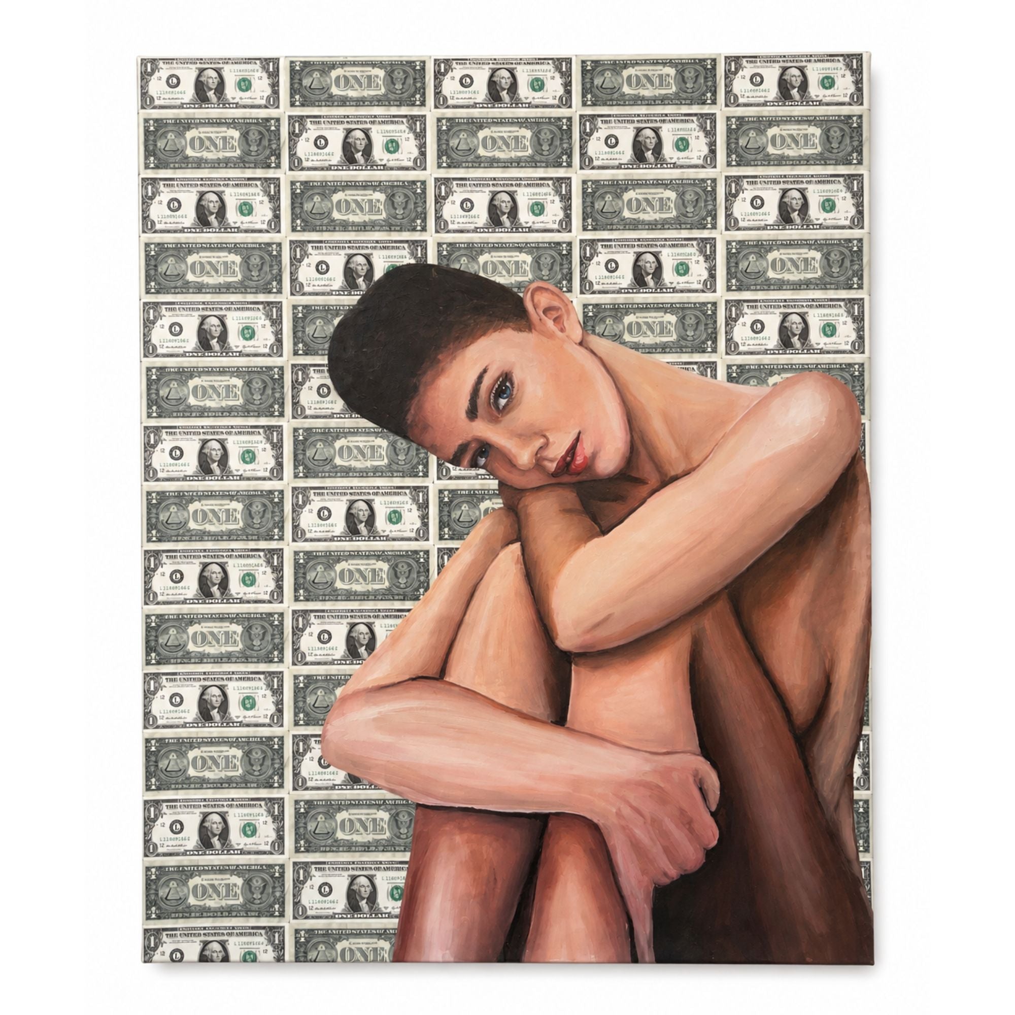 Nude on Dollar Bill Pop Art