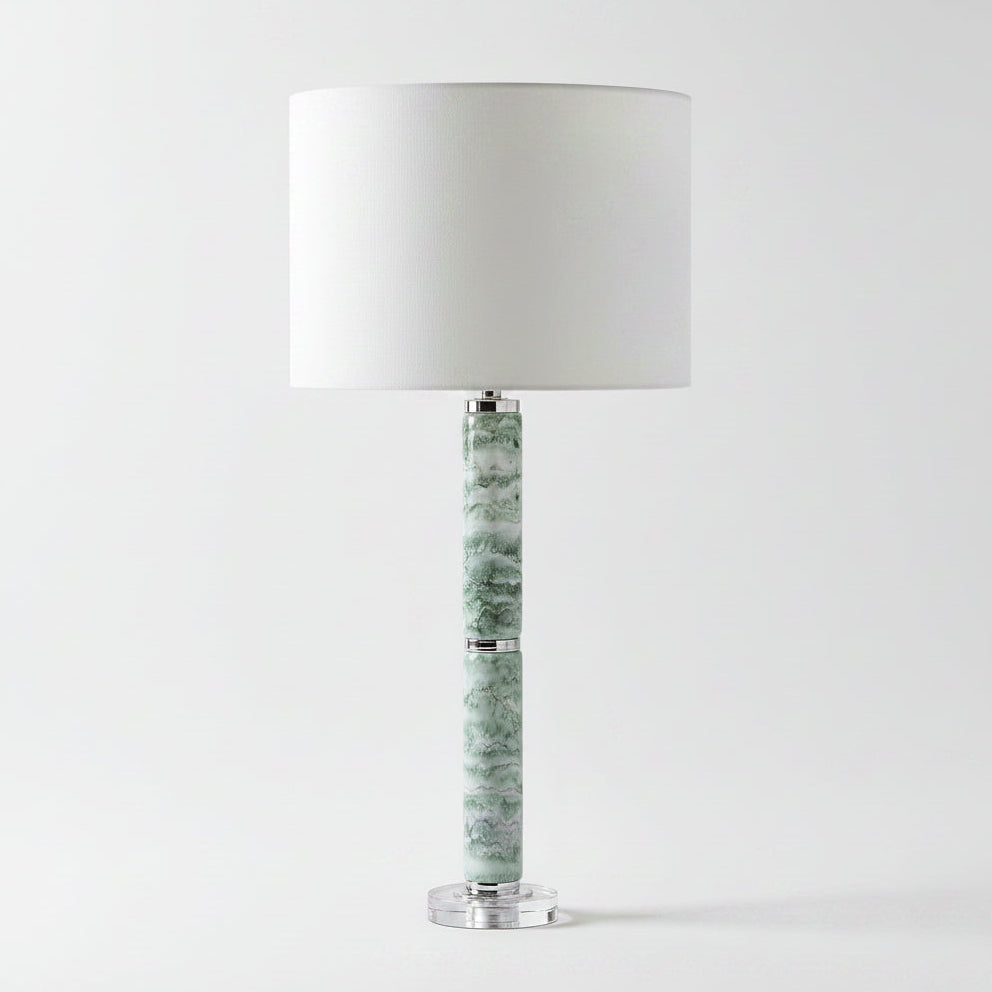 GREEN MARBLED CERAMIC LAMP