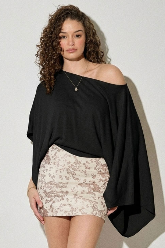 Emery One Shoulder Top - Black