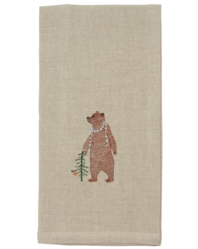 TEA TOWEL - BEAR WITH TREE