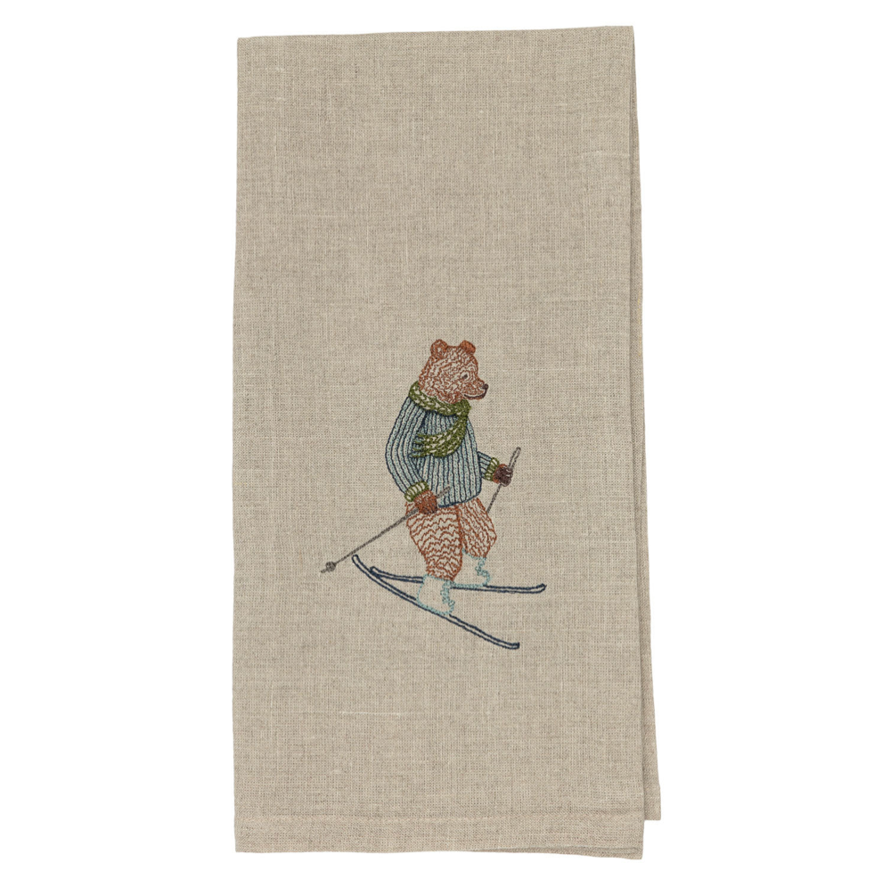 TEA TOWEL - DOWNHILL BEAR