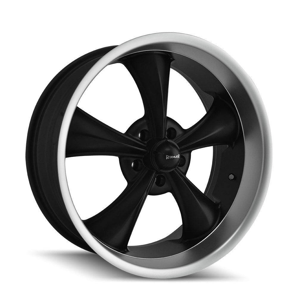Ridler 695MB Matte Black / Machined Lip
